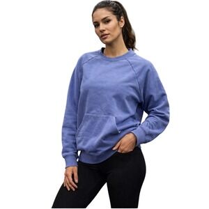 OFFLINE by Aerie Sweatshirt Womens Small Blue Stay Grounded Raglan Sun Graphic